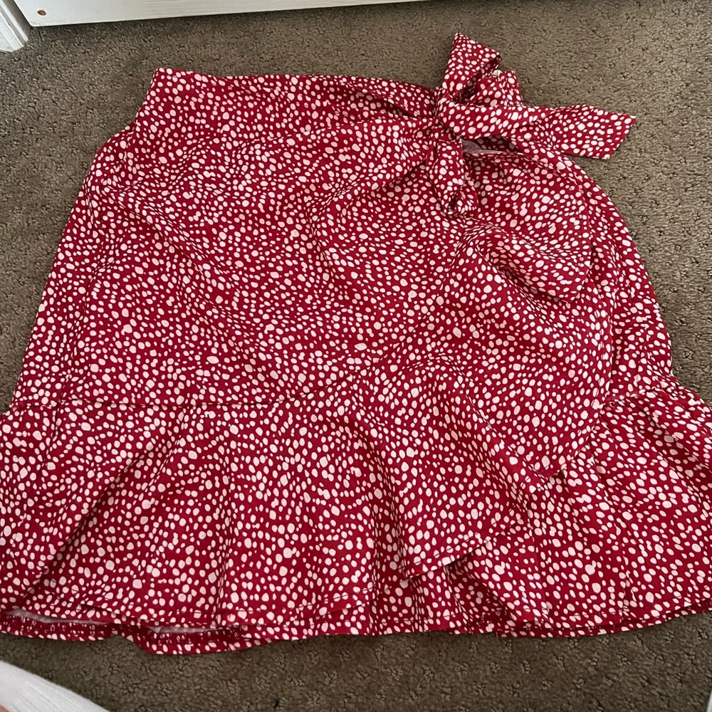Target Mini Wrap Tie flowy skirt |Size: M| Color: Red
